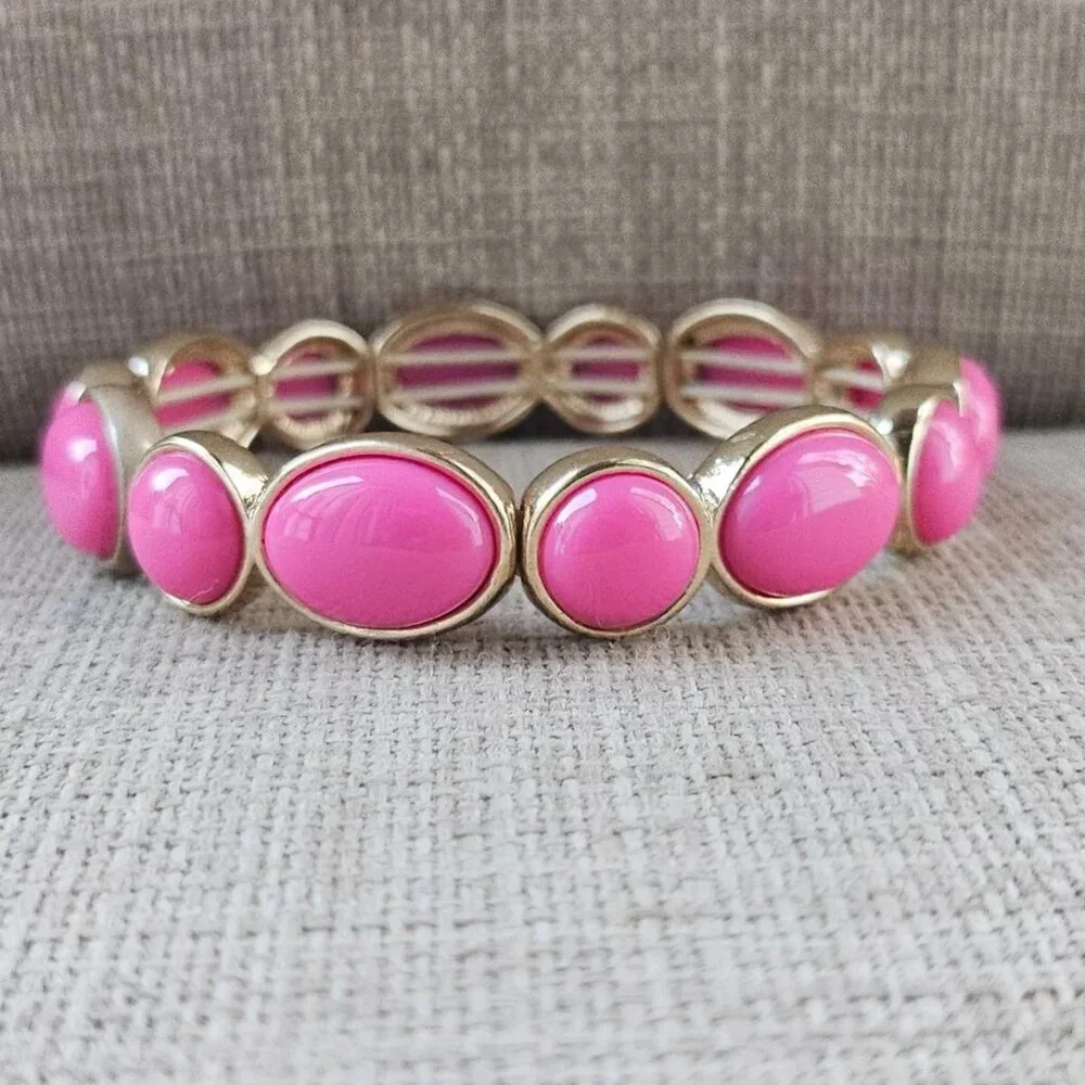 Women Bracelet Pink/Gold Fashion Jewelry Wrist Band Adjustable - Picture 4 of 7